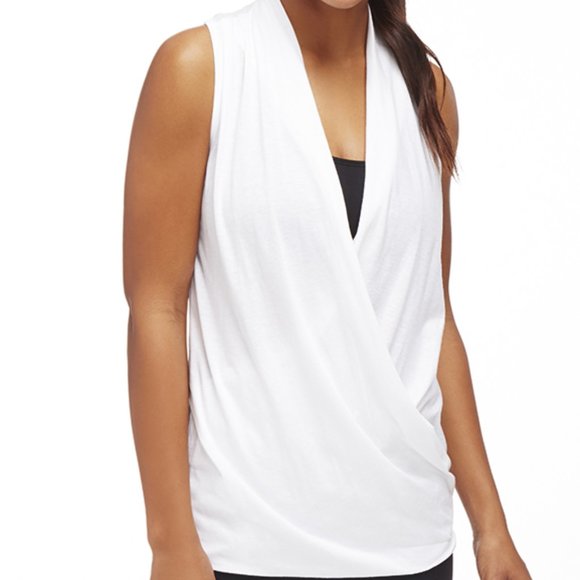 Fabletics Tops - Fabletics aruba white wrap top size M